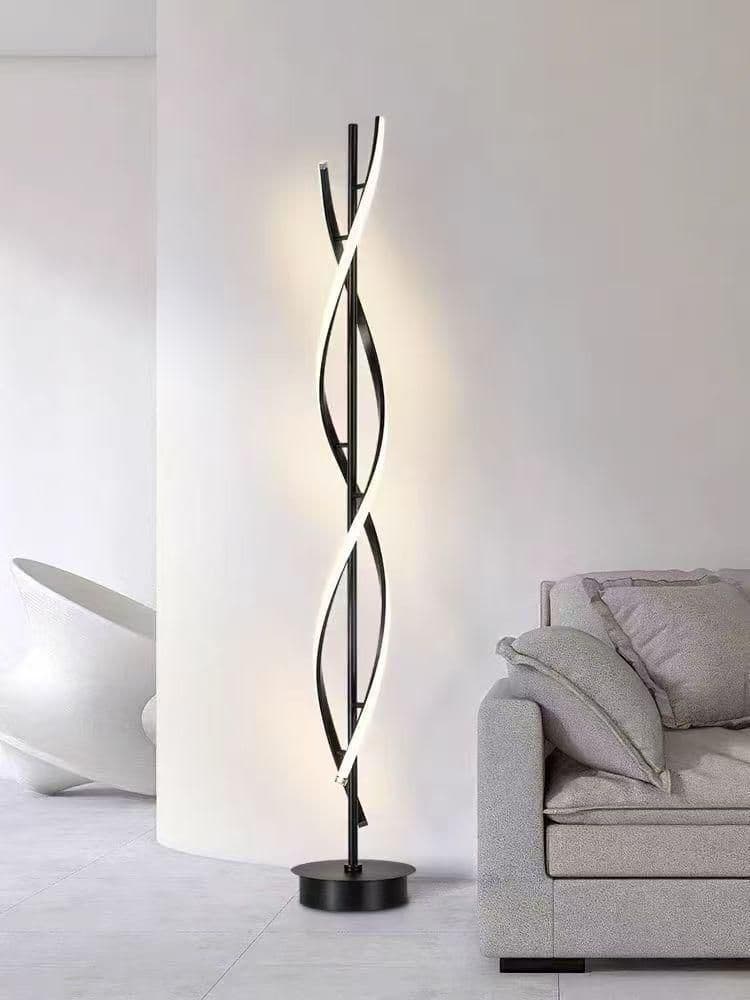 Double Spiral LED Floor Lamp 135cm with Remote
