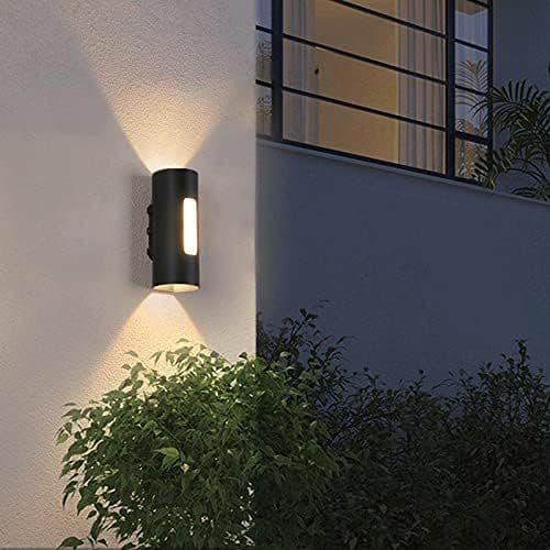 Outdoor Cylinder Wall Light 18cm, Up Down LED