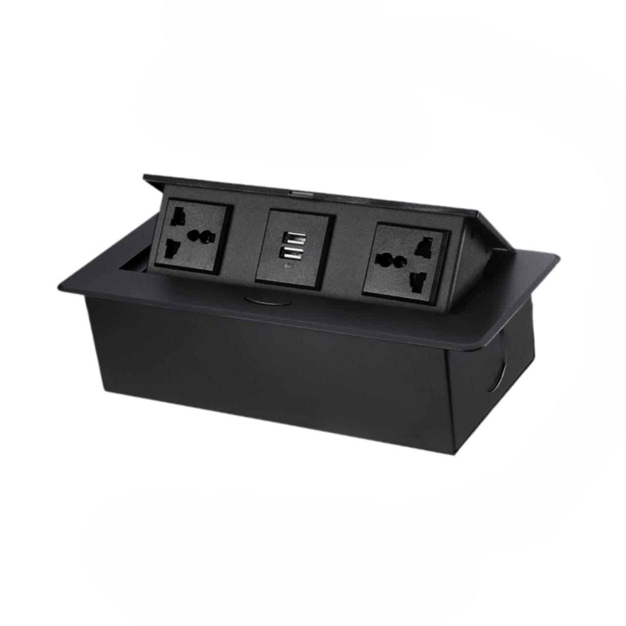 Pop Up Desktop Power Socket, Black or Silver