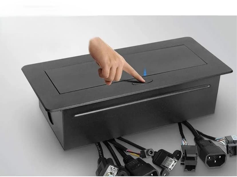 Pop Up Desktop Power Socket, Black or Silver