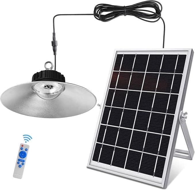 Solar shed light kit shown from a different angle